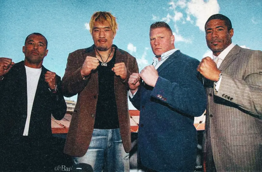 Royce Gracie, Hongman Choi, Brock Lesnar, and Johnnie Morton